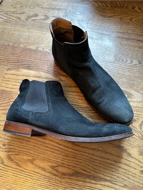 Aldo Men's Black Suede Chelsea Boots - Classic Slip-On Ankle Boot 10.5